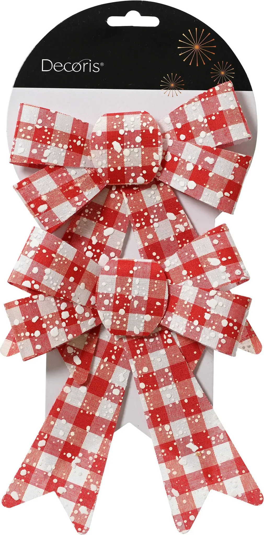 Christmas Decoration – Dekoschleifen kariert, 2er-Set
