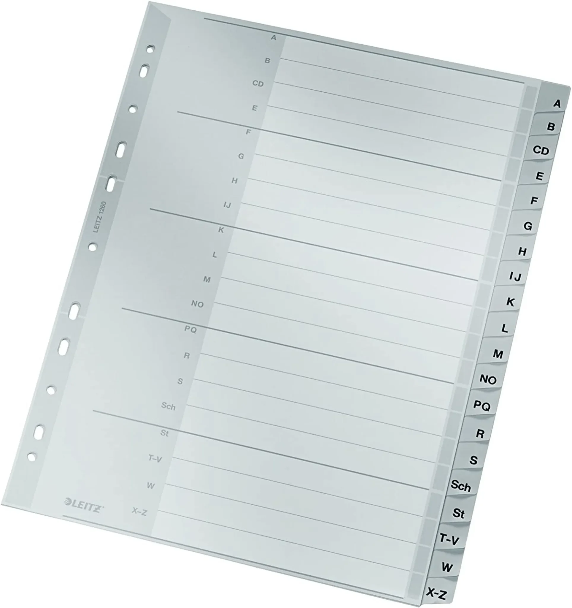 Leitz Register A-Z A4 Überbreite – 20-teilig, Kunststoff, grau