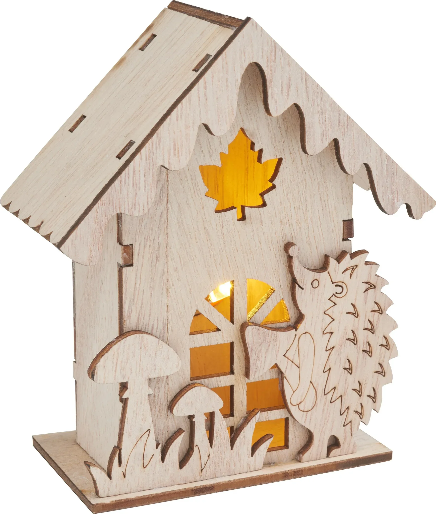 VBS – Holzbausatz „Herbsthaus“ mit LED, 11 Teile
